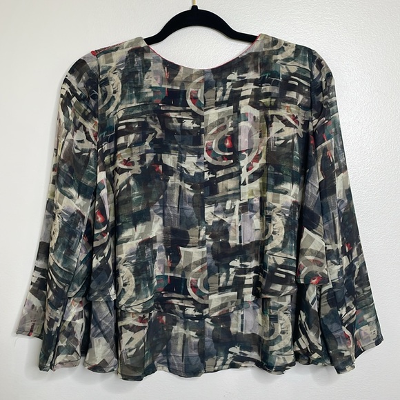 Cap Juluca Aldo Martins Multi Colored Print Layered Swing Top Size 6 - Picture 6 of 11